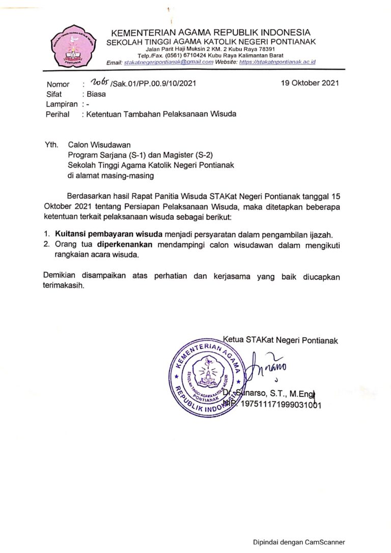 Ketentuan Tambahan Pelaksanaan Wisuda